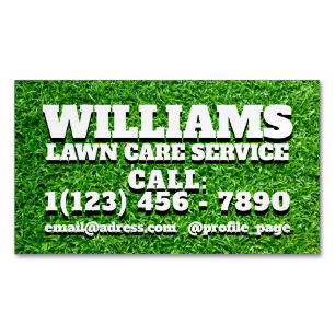 Grass texture bold text  	Magnetic business card