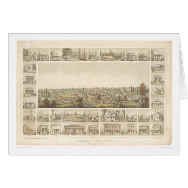 Grass Valley, CA. Panoramic Map 1858 (0663A) (Front Horizontal)
