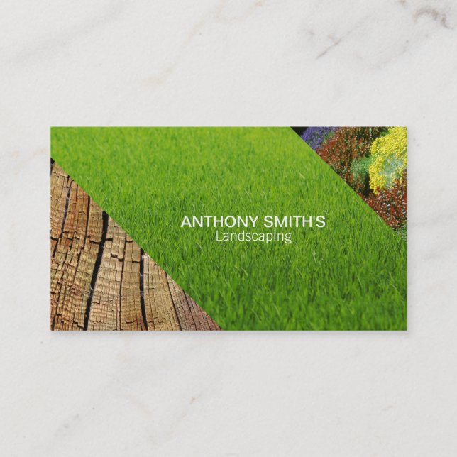 Grass, Wood, Garden Business Card (Front)