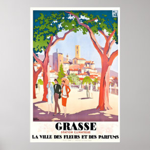 Grasse French Riviera France Vintage Travel Poster