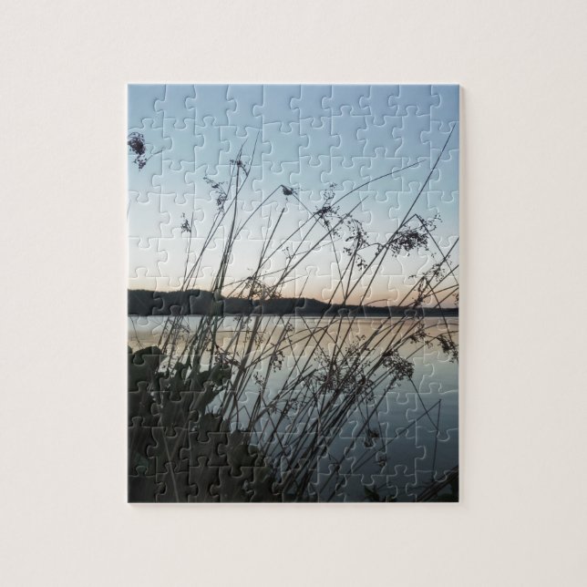 Grasses at lake Sunset Jigsaw Puzzle (Vertical)
