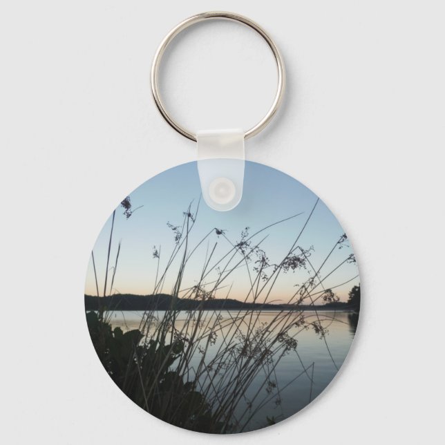Grasses at lake Sunset Key Ring (Front)