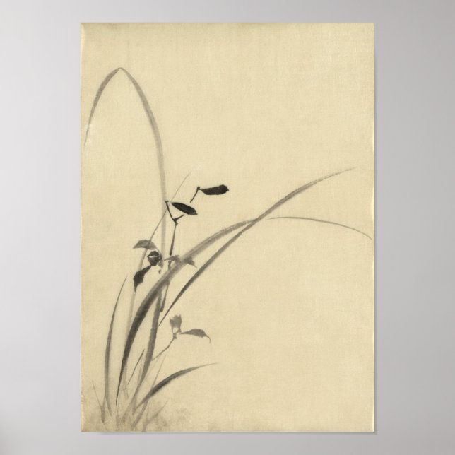 Grasses, Hokusai Japanese Fine Art Poster (Front)