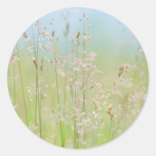 Grasses in motion classic round sticker