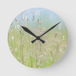 Grasses in motion round clock