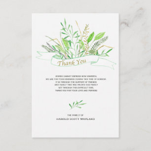 Grasses Sympathy Thank You Card