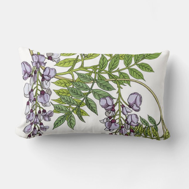 Grasset’s Art Nouveau Wisteria Lumbar Cushion (Front)