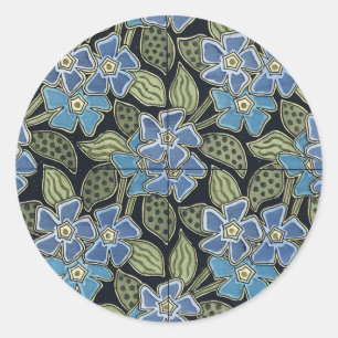 Grasset's Art Nouveau Blue Flowers - Sticker
