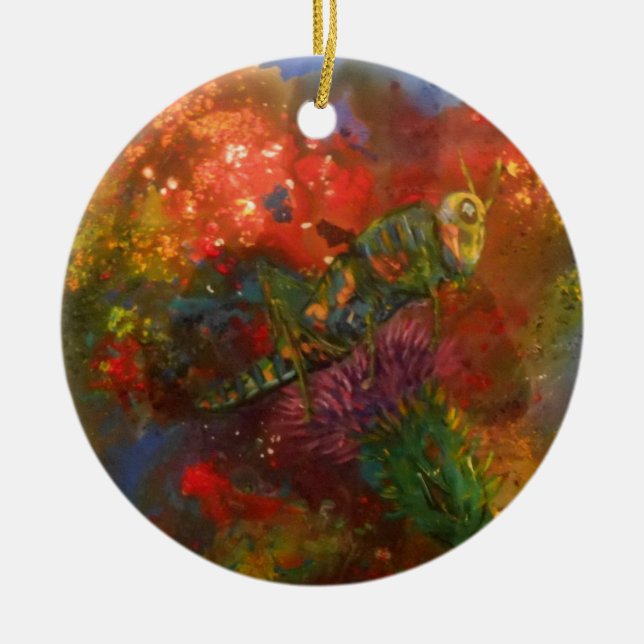 grasshopper ceramic tree decoration (Front)