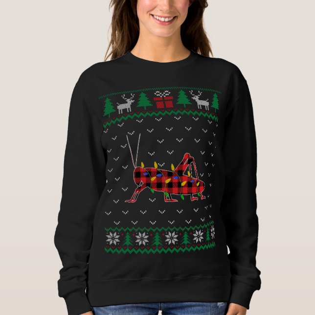 Grasshopper Christmas Tree Lights Decor Xmas Sweat Sweatshirt (Front)