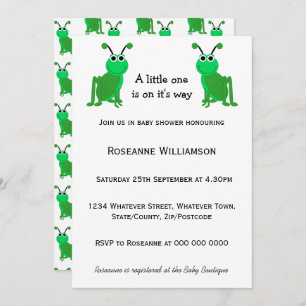Grasshopper Design Baby Shower Invitation