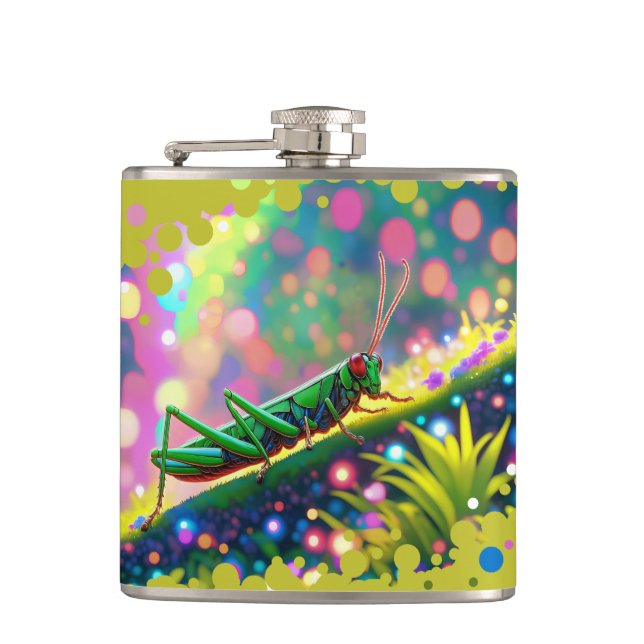 Grasshopper Hip Flask (Front)
