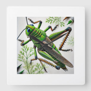 Grasshopper in natural environment 251024IREF222 - Square Wall Clock