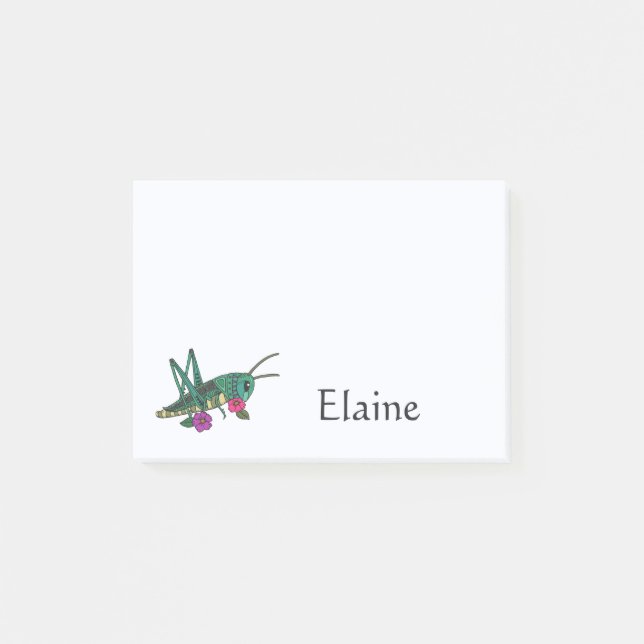Grasshopper Jewel Tone Post It Note (Front)