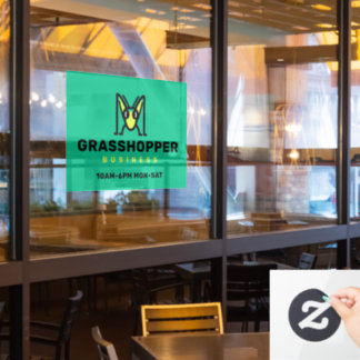 Grasshopper Mascot Logo | Business  Window Cling