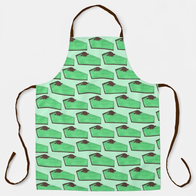 Grasshopper Pie Slice Mint Chocolate Dessert Apron (Front)
