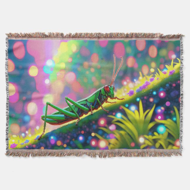 Grasshopper Throw Blanket (Front)