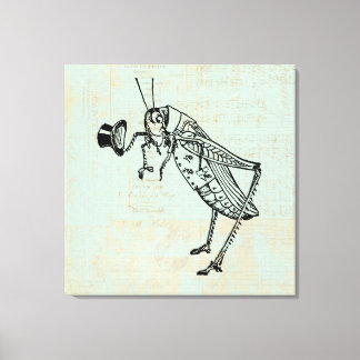 Grasshopper with Top Hat Canvas Print