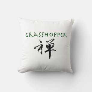 Grasshopper with "Zen" symbol Cushion