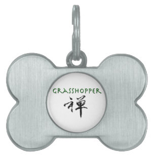 Grasshopper with "Zen" symbol Pet Tag