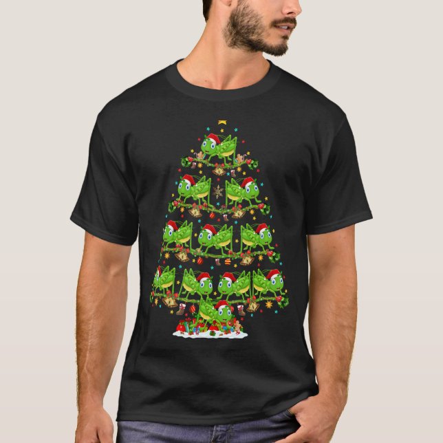 Grasshopper   Xmas Santa Grasshopper Christmas Tre T-Shirt (Front)