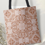 Grasshoppers Mandala Tote Bag<br><div class="desc">This pretty tote bag features original artwork of a grasshopper themed mandala. Intricately hand drawn and outlined in white on a retro brown background, this design shows bugs can be pretty, too. Background color can be changed by using the editing tool. Our tote bag is the perfect accessory to add...</div>