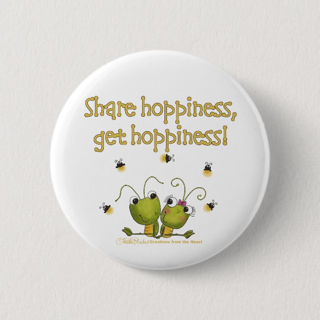 Grasshoppers Share Hoppiness 6 Cm Round Badge (Front)