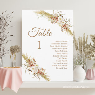 Grassland Dream Wedding Table Card. Programme