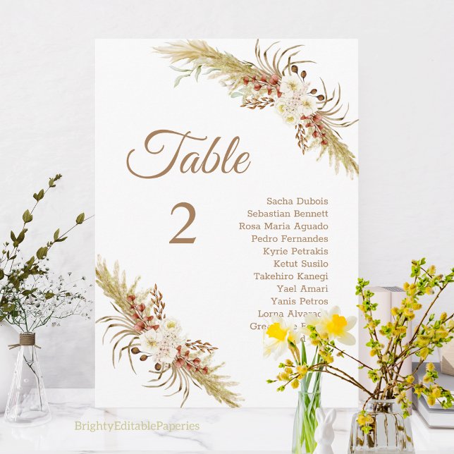 Grassland Dream Wedding Table Card. Programme (Creator Uploaded)