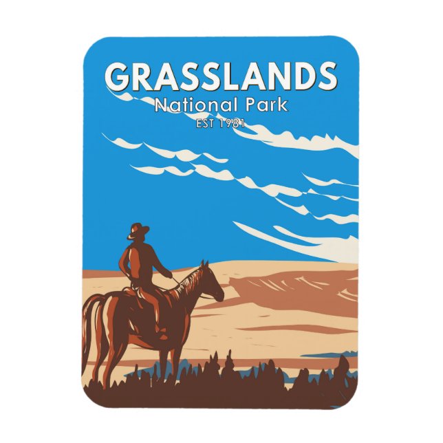 Grasslands National Park Canada Travel Art Vintage Magnet (Vertical)