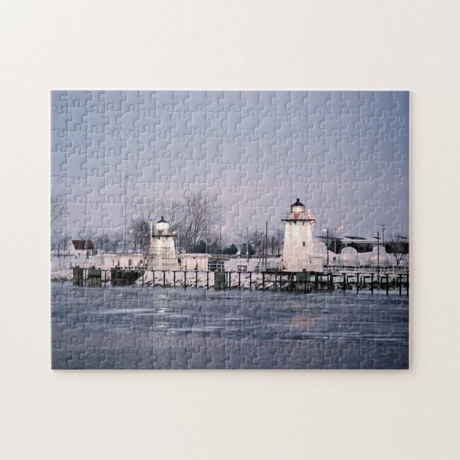 Grassy Island Range Lights Jigsaw Puzzle (Horizontal)