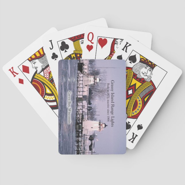 Grassy Island Range Lights playing cards (Back)