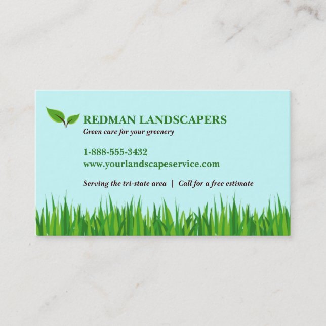 Grassy Landscape Business Card (Front)
