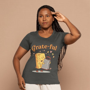 Grate-ful - Cute Cheese and Grater Thanksgiving Tri-Blend Shirt