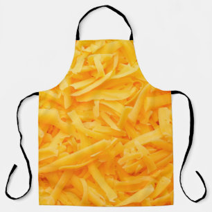 grated cheddar cheese top view apron