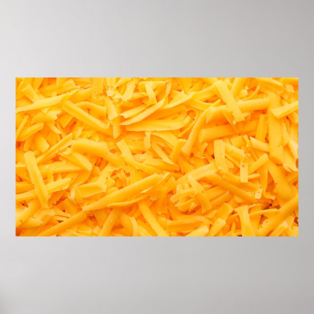 grated cheddar cheese top view poster (Front)