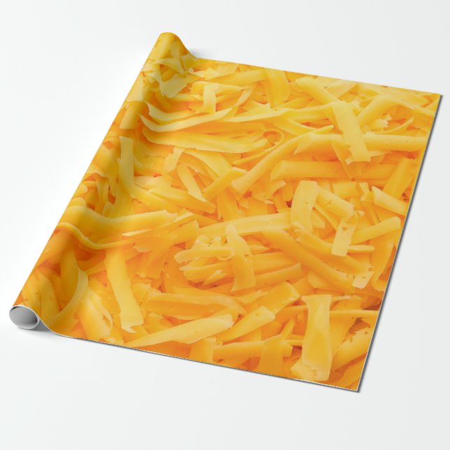 grated cheddar cheese top view wrapping paper (Unrolled)