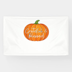 Grateful and Blessed - Pumpkin Fall Thanksgiving Banner
