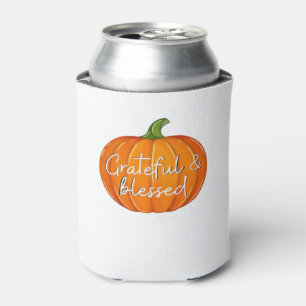 Grateful and Blessed - Pumpkin  Fall Thanksgiving  Can Cooler