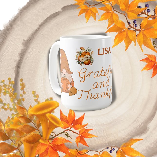 Grateful and Thankful Name Monogram | Coffee Mug (Creator Uploaded)