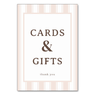 Grateful Beige Minimalist Cards & Gifts Sign