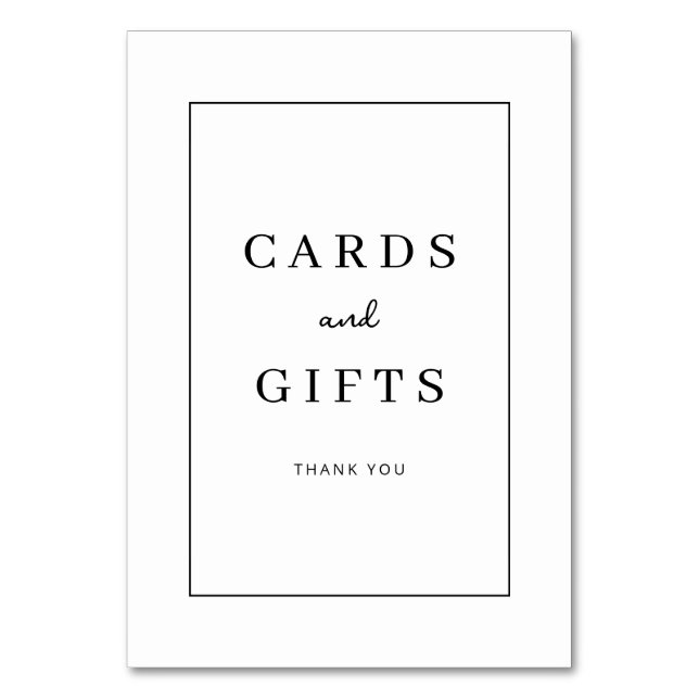 Grateful Black Minimalist Thank You Card (Front)