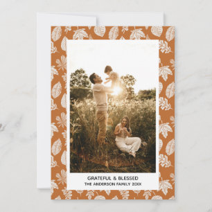 Grateful & Blessed Thanksgiving Family Photo Card