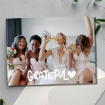 Grateful Bridesmaids Photo Blank Thank You  Postcard<br><div class="desc">Thank you cards for your bridesmaids featuring one of your favourite wedding day photos on the front. On the back,  add a second photo of you and your bridesmaid. Add your handwritten thank you message letting them know how much you value their friendship and support on your big day.</div>