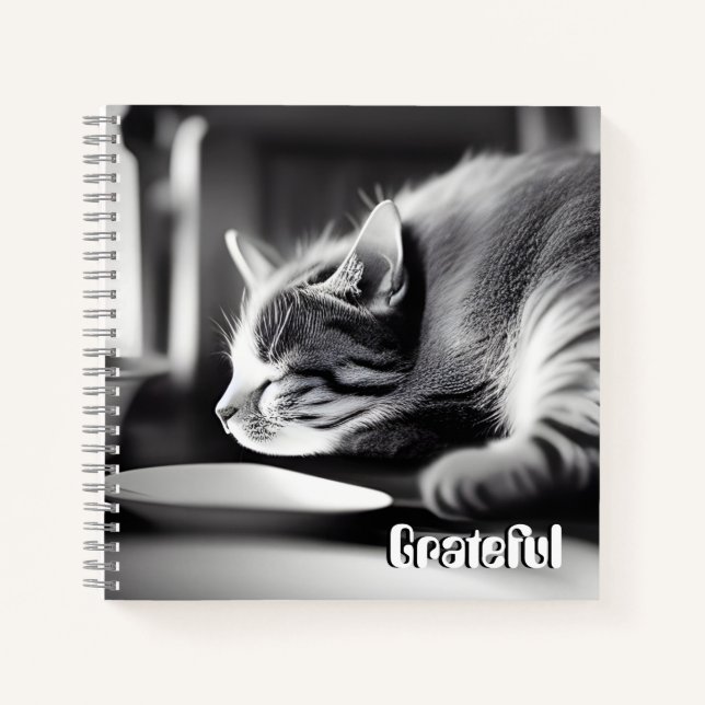 Grateful - Calm Cat Gratitude Journal (Front)