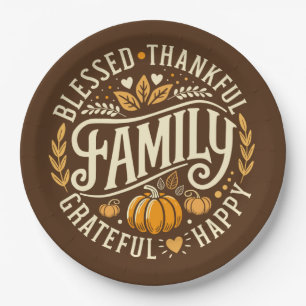 Grateful Circle – Autumn Icons Paper Plate