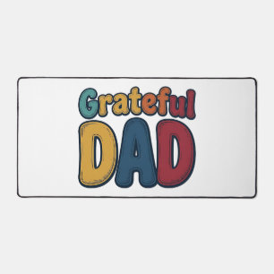 Grateful Dad Retro Bubble Letter Shirt Design_1 Desk Mat