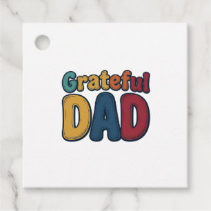 Grateful Dad Retro Bubble Letter Shirt Design_1 Favour Tags