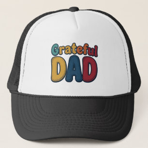 Grateful Dad Retro Bubble Letter Shirt Design_1 Trucker Hat