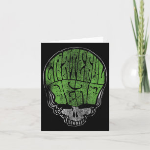 Grateful Dead Psychedelic Green Stealie Skull Vint Card